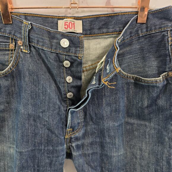 Levis Shorts Mens 34 511 10 Inch Bermuda Button Fly Dark Wash Cuffed - Picture 9 of 11